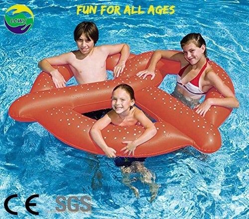 Grande pane acqua divertimento PVC gonfiabile pretzel galleggiante anello piscina galleggianti per adulti