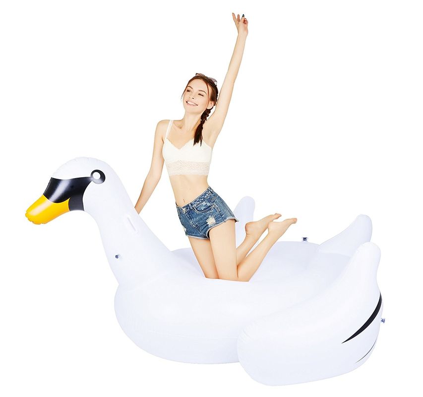 Grandi piscine gonfiabili galleggiante cigno bianco giocattolo galleggiante 190 x 190 x 130 cm