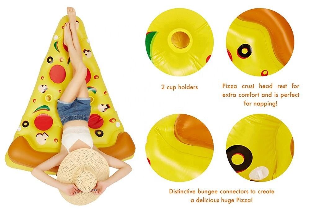 Piscine gonfiabili all'aria aperta galleggiante 180 x 130 cm nuoto acqua soffiare pizza fetta per porta