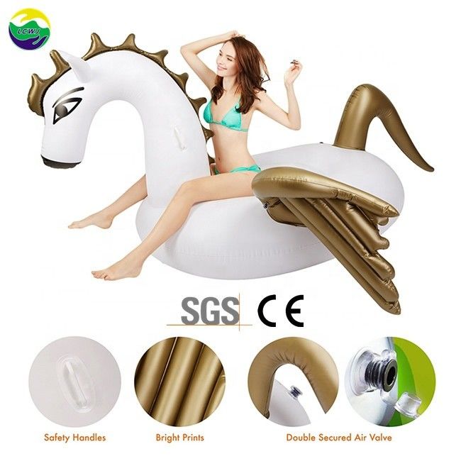 Eco-friendly Pegasus piscina gonfiabile cavallo galleggiante giocattoli per adulti 250 x 250 x 130cm