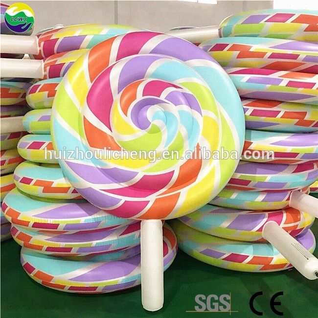 0.3mm Multi Color Large Pool Floats Inflatabile Lollipop Pool Float 220 X 150cm