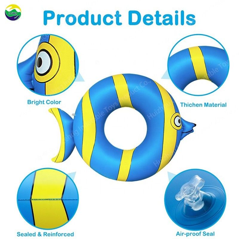 0.25mm gonfiabile piscina esterna tubo galleggiante pesce giocattoli piscina nuoto zattera 8.7in
