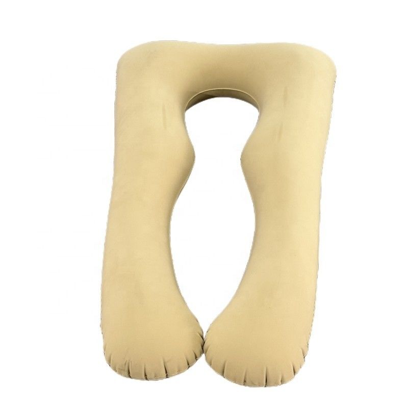 LC Flocked PVC Soft Inflatable Pregnancy Pillows U-Shaped Full Body Maternity Pillow Inflatable Pregnancy Pillows per il sonno