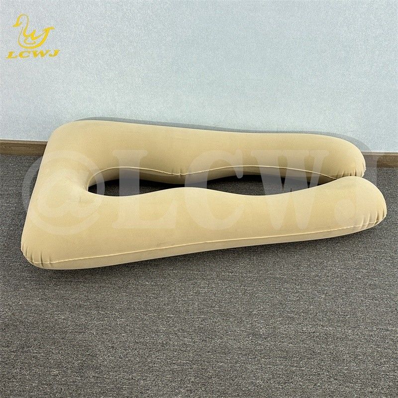 LC Flocked PVC Soft Inflatable Pregnancy Pillows U-Shaped Full Body Maternity Pillow Inflatable Pregnancy Pillows per il sonno