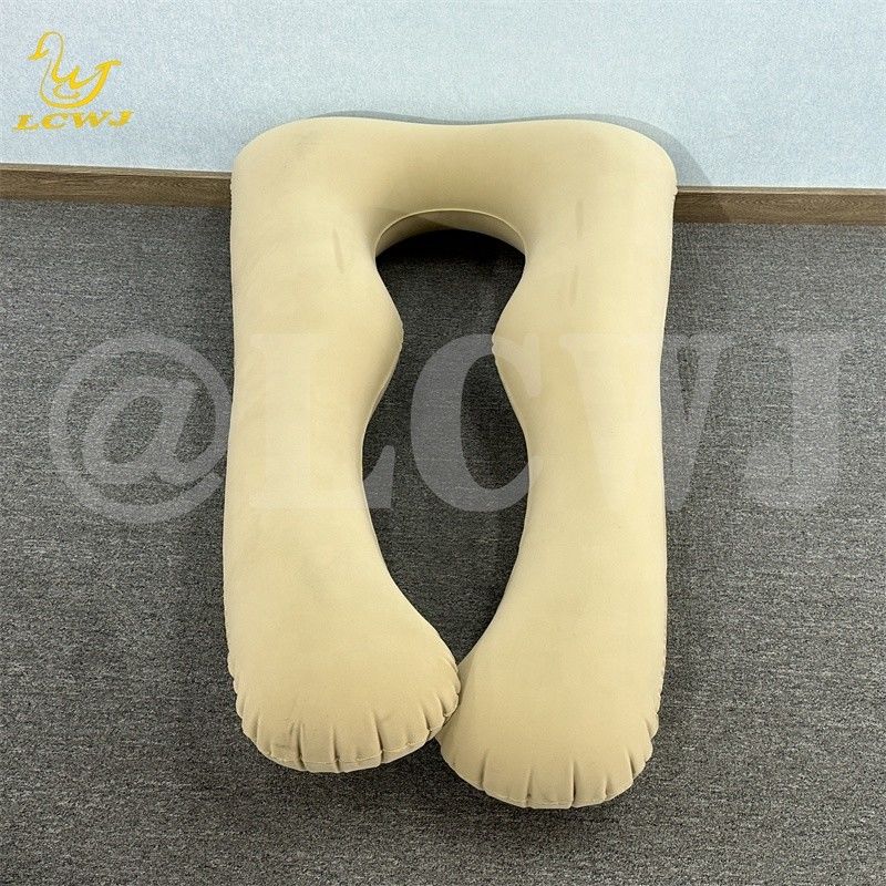 LC Flocked PVC Soft Inflatable Pregnancy Pillows U-Shaped Full Body Maternity Pillow Inflatable Pregnancy Pillows per il sonno