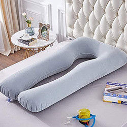 LC Flocked PVC Soft Inflatable Pregnancy Pillows U-Shaped Full Body Maternity Pillow Inflatable Pregnancy Pillows per il sonno