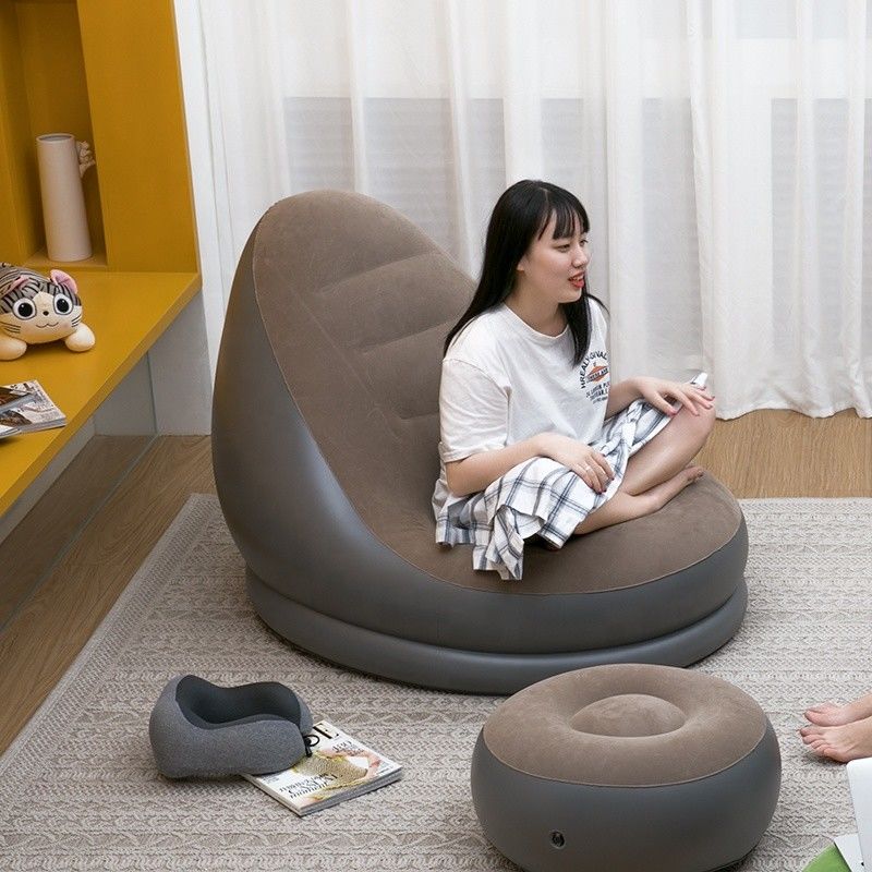Divano a materasso d'aria in PVC a fiocco Letto 110 cm Divano da spiaggia gonfiabile all'aperto all'interno