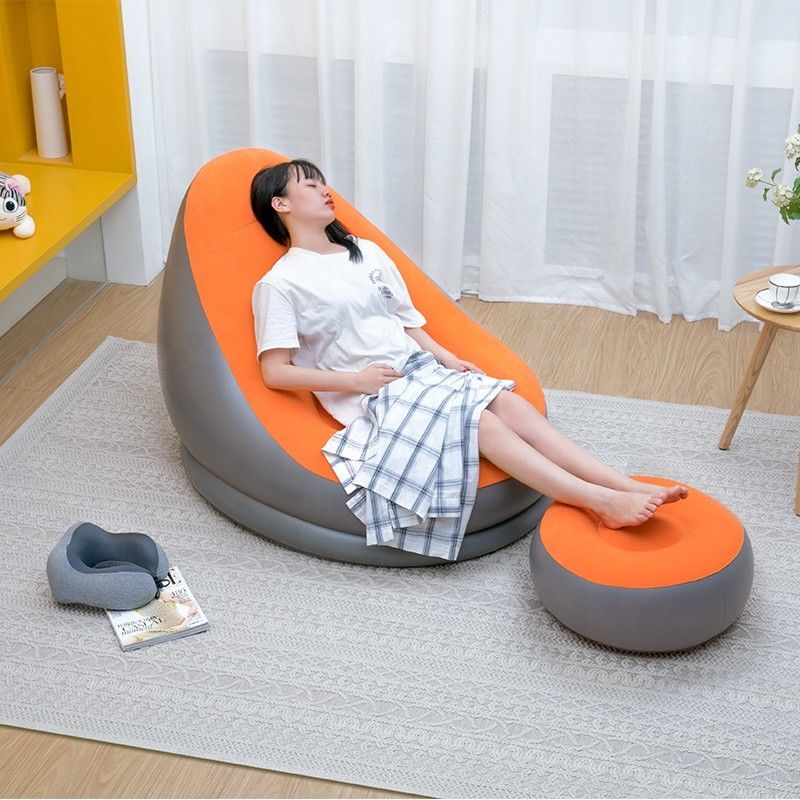 Divano a materasso d'aria in PVC a fiocco Letto 110 cm Divano da spiaggia gonfiabile all'aperto all'interno