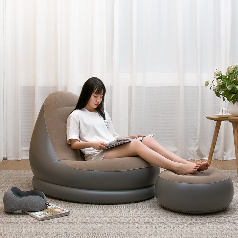 Divano a materasso d'aria in PVC a fiocco Letto 110 cm Divano da spiaggia gonfiabile all'aperto all'interno