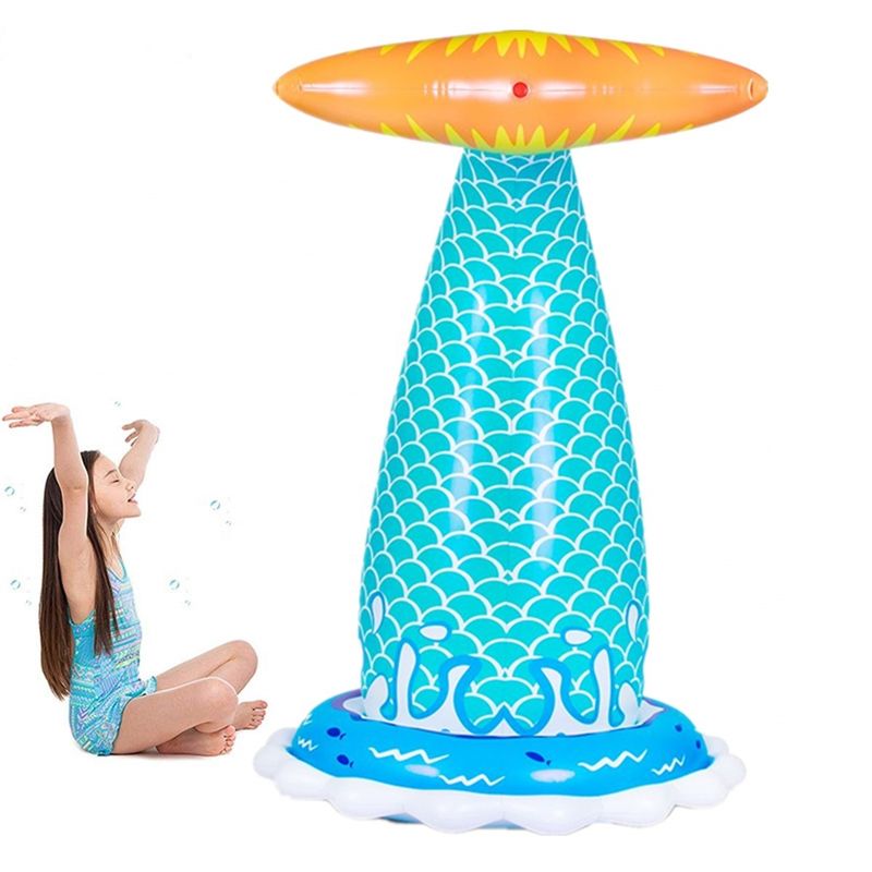 LC Grande Sprinkler gonfiabile di coda di sirena Premium Spessore Eco-Friendly PVC spruzza l'acqua dalla coda 6'