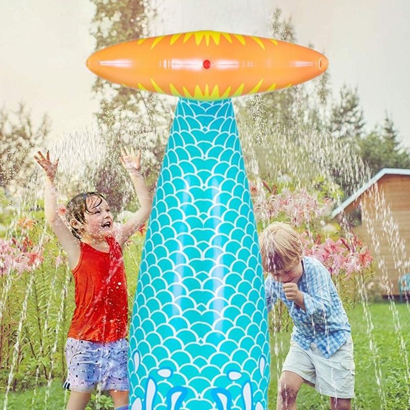 LC Grande Sprinkler gonfiabile di coda di sirena Premium Spessore Eco-Friendly PVC spruzza l'acqua dalla coda 6'