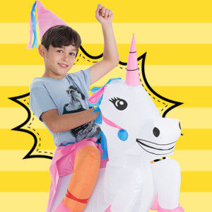 Adulti Bambini Giocattoli gonfiabili di plastica Costumi da unicorno per Natale