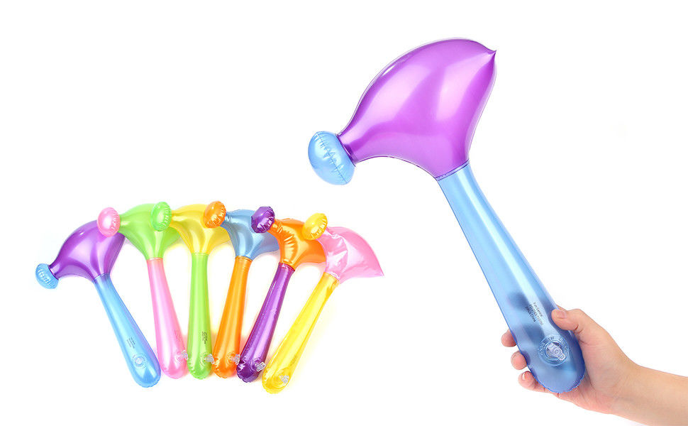 Colore arcobaleno 0,5 kg Giocattoli gonfiabili in plastica 0,18 mm Giocattoli a martello gonfiabili