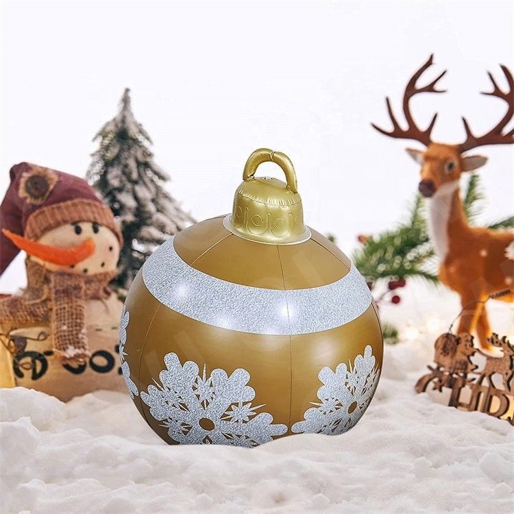 0.2mm di plastica Sgomberata di neve Slitta gonfiabile palla di Natale Ornamento palle 60cm