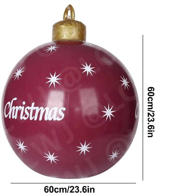 0.2mm di plastica Sgomberata di neve Slitta gonfiabile palla di Natale Ornamento palle 60cm