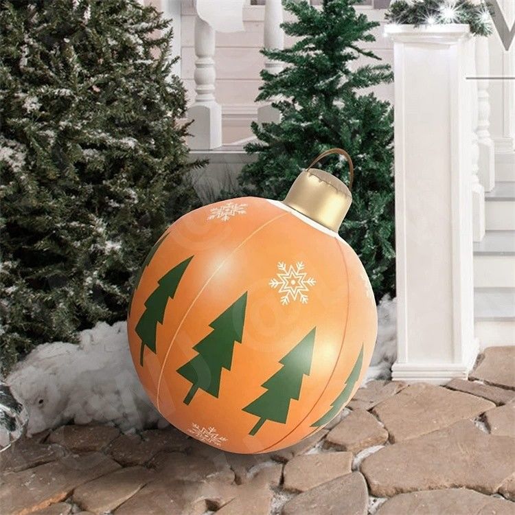 0.2mm di plastica Sgomberata di neve Slitta gonfiabile palla di Natale Ornamento palle 60cm