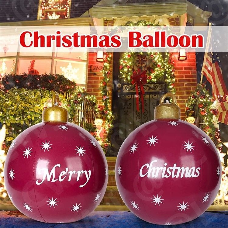 0.2mm di plastica Sgomberata di neve Slitta gonfiabile palla di Natale Ornamento palle 60cm