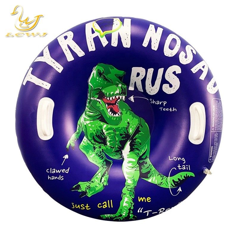 LC Bambini all'aria aperta Inverno Divertimento Dinosauro T-rex Sled Piatta neve Adulto Portable Snow Sled Pvc Snow Tube