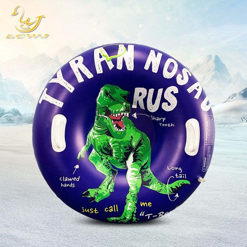 LC Bambini all'aria aperta Inverno Divertimento Dinosauro T-rex Sled Piatta neve Adulto Portable Snow Sled Pvc Snow Tube