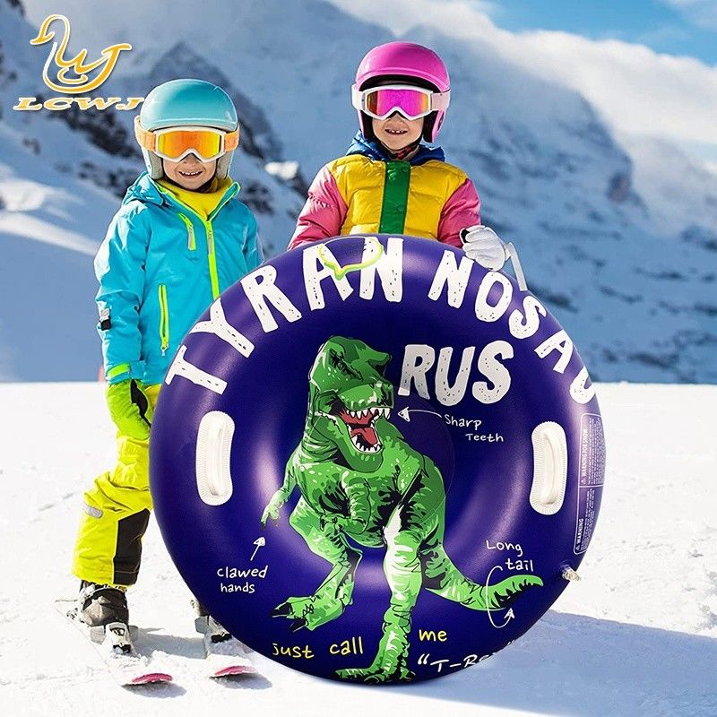 LC Bambini all'aria aperta Inverno Divertimento Dinosauro T-rex Sled Piatta neve Adulto Portable Snow Sled Pvc Snow Tube