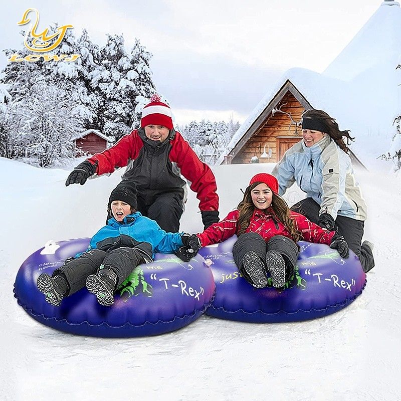 LC Bambini all'aria aperta Inverno Divertimento Dinosauro T-rex Sled Piatta neve Adulto Portable Snow Sled Pvc Snow Tube