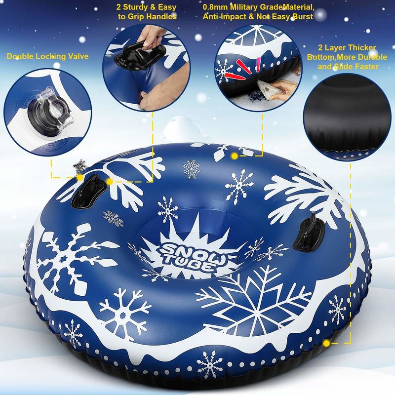 Sledie pesanti per adulti Tubi per la neve Tubi per l'aria per la neve Giocattoli divertenti invernali per bambini