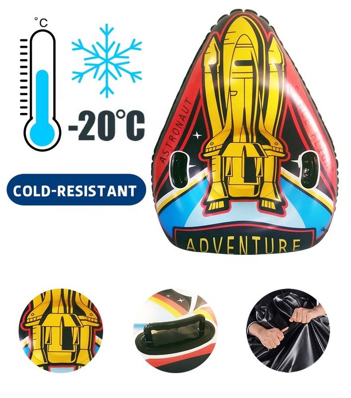 Pvc slitta gonfiabile da neve da 300 kg slitta da razzo triangolare slitta da neve snowboard 120 x 90 cm