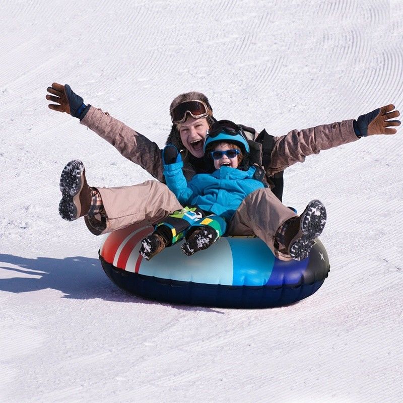 Pvc slitta gonfiabile da neve da 300 kg slitta da razzo triangolare slitta da neve snowboard 120 x 90 cm