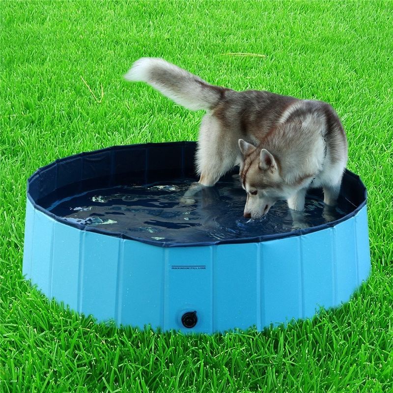 Strumento di pulizia vasca da bagno portatile per cani da 120 cm per la casa piscina pieghevole per animali domestici