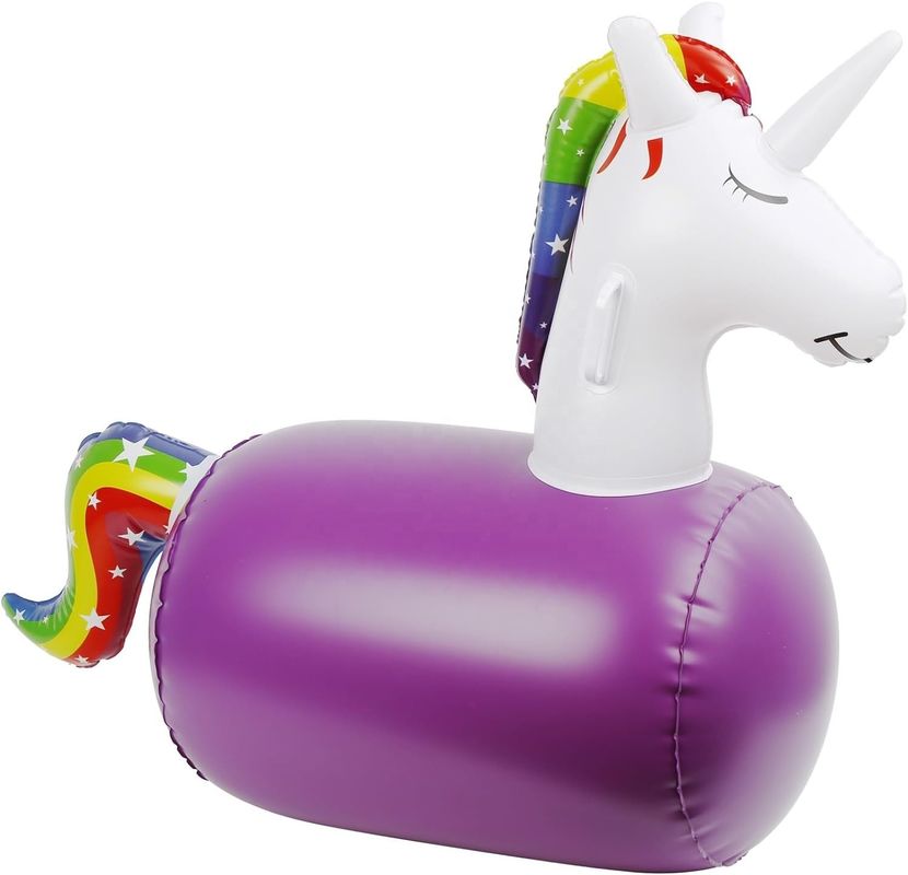 Unicorno e Dino giocattoli gonfiabili cavalca su bouncer Hopper cavallo per l' esibizione