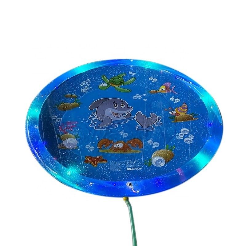 LC Upgraded Shining Outdoor Sprinkler Pad Unisex Flash Splash Pad con luce a LED