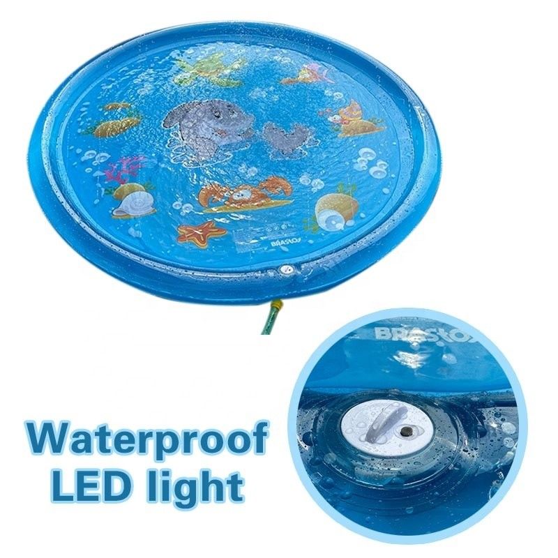 LC Upgraded Shining Outdoor Sprinkler Pad Unisex Flash Splash Pad con luce a LED