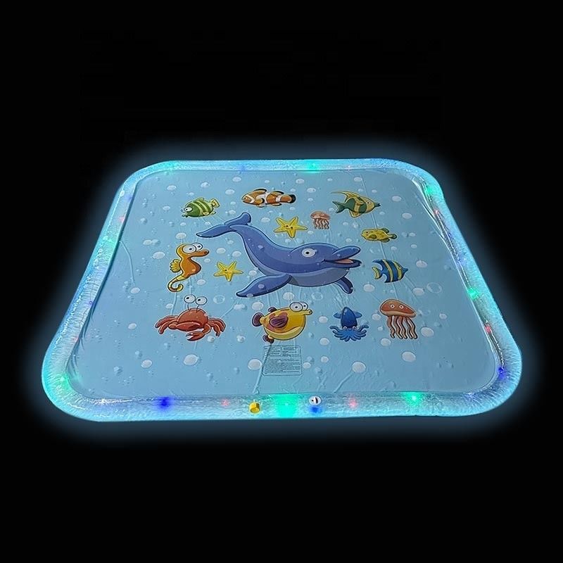 LC Upgraded Shining Outdoor Sprinkler Pad Unisex Flash Splash Pad con luce a LED