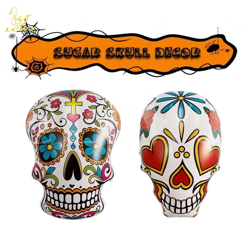 Decorazione di teschi di zucchero gonfiabile per Halloween per il giardino dei tifosi di softball