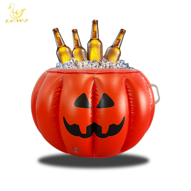 LC Halloween Pumpkin Serving Buffet Bar Refrigeratore Contenitore per cibo Contenitore per bevande Tavolo gonfiabile per ghiaccio per festa estiva BBQ piscina