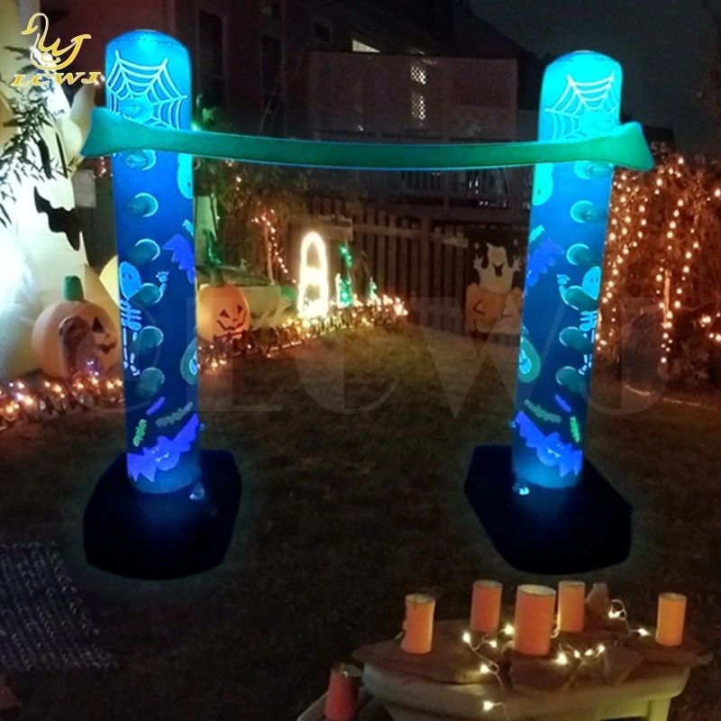 Giochi in cortile all'interno Divertimento di vacanza luminoso Decorazione di Halloween Gioco Limbo gonfiabile con luce a LED Per adulti e famiglia